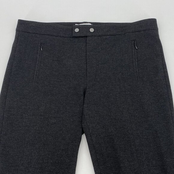 VINCE Women's Size 10 Heather Gray Ponte Knit Front Seam Pant With Zippers - Picture 5 of 12